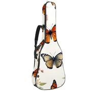 Custodia per chitarra da 100 cm, 106 cm, morbida imbottitura in spugna spessa 1 cm, custodia per chitarra acustica elettrica, basso classico, libellula rossa con vernice ad acquerello rosso, blu e