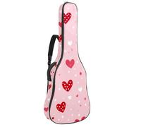 Custodia per chitarra da 100 cm, 106 cm, morbida imbottitura in spugna spessa 1 cm, custodia per chitarra acustica elettrica, basso classico, libellula rossa con vernice ad acquerello rosso, blu e