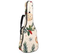 Custodia per chitarra di dimensioni standard, custodia impermeabile per chitarra acustica classica, bastoncini di zucchero natalizi e fiocchi di neve, Multicolore 09, 42.9x16.9x4.7 in, Zaino casual