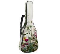 Custodia per chitarra di dimensioni standard, custodia impermeabile per chitarra acustica classica, boschetto di bambù con steli e foglie con libellule, Multicolore 09, 42.9x16.9x4.7 in, Zaino casual
