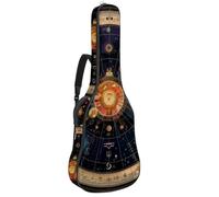 Custodia per chitarra di dimensioni standard, custodia impermeabile per chitarra acustica classica elettrica, segni zodiacali estetici pianeti simboli, Multicolore 01, 42.9x16.9x4.7 in, Zaino casual