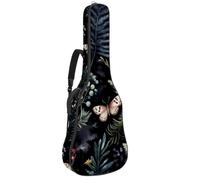 Custodia per chitarra di dimensioni standard, custodia impermeabile per chitarra acustica classica elettrica, fiori esotici tropicali con tucano, Multicolore 03, 42.9x16.9x4.7 in, Zaino casual