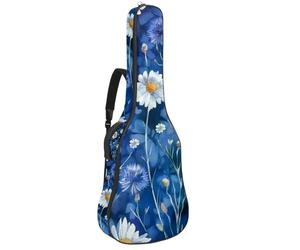 Custodia per chitarra di dimensioni standard, custodia impermeabile per chitarra acustica classica elettrica, fiori esotici tropicali con tucano, Multicolore 05, 42.9x16.9x4.7 in, Zaino casual