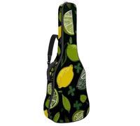 Custodia per chitarra di dimensioni standard, custodia impermeabile per chitarra acustica classica, sfondo estetico con frutta gialla e limone, Multicolore 02, 42.9x16.9x4.7 in, Zaino casual