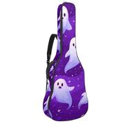 Custodia per chitarra di dimensioni standard, custodia impermeabile per chitarra acustica classica, stile notturno con fantasmi su sfondo viola, Multicolore 01, 42.9x16.9x4.7 in, Zaino casual