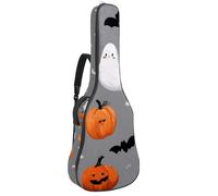 Custodia per chitarra di dimensioni standard, custodia impermeabile per chitarra acustica classica, stile notturno con fantasmi su sfondo viola, Multicolore 06, 42.9x16.9x4.7 in, Zaino casual