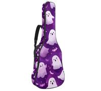 Custodia per chitarra di dimensioni standard, custodia impermeabile per chitarra acustica classica, stile notturno con fantasmi su sfondo viola, Multicolore 05, 42.9x16.9x4.7 in, Zaino casual
