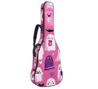 Custodia per chitarra di dimensioni standard, custodia impermeabile per chitarra acustica classica, stile notturno con fantasmi su sfondo viola, Multicolore 10., 42.9x16.9x4.7 in, Zaino casual