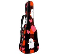 Custodia per chitarra di dimensioni standard, custodia impermeabile per chitarra acustica classica, stile notturno con fantasmi su sfondo viola, Multicolore 02, 42.9x16.9x4.7 in, Zaino casual