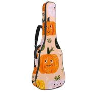 Custodia per chitarra di dimensioni standard, custodia impermeabile per chitarra acustica classica, stile notturno con fantasmi su sfondo viola, Multicolore 08, 42.9x16.9x4.7 in, Zaino casual