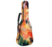 Custodia per chitarra di dimensioni standard, impermeabile, custodia da trasporto per chitarre acustiche classiche elettriche, estetica vintage varietà di fiori, Multicolore 10., 42.9x16.9x4.7 in,