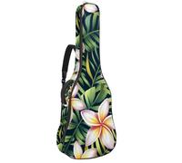 Custodia per chitarra di dimensioni standard, impermeabile, custodia da trasporto per chitarre elettriche acustiche, classiche, tropicali, monstera, paradiso, fiore, foglia di palma, Multicolore 01,