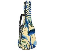 Custodia per chitarra di dimensioni standard, impermeabile, custodia da trasporto per chitarre elettriche acustiche, classiche, tropicali, monstera, paradiso, fiore, foglia di palma, Multicolore 02,