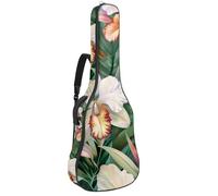 Custodia per chitarra di dimensioni standard, impermeabile, custodia da trasporto per chitarre elettriche acustiche, classiche, tropicali, monstera, paradiso, fiore, foglia di palma, Multicolore 05,