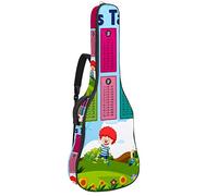 Custodia per chitarra impermeabile, con cerniera, morbida borsa per chitarra, basso, acustica e classica, borsa per chitarra elettrica folk, matematica, tabelloni e bambini, Multicolore, Classico