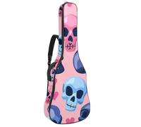 Custodia per chitarra, impermeabile, custodia per chitarra acustica classica, elettrica, graziose ciliegie rosse e fiocchi, Multicolore 08, 42.9x16.9x4.7 in, Zaino casual