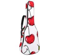 Custodia per chitarra, impermeabile, custodia per chitarra acustica classica, elettrica, graziose ciliegie rosse e fiocchi, Multicolore 02, 42.9x16.9x4.7 in, Zaino casual