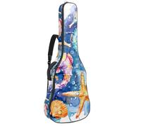 Custodia per chitarra, impermeabile, custodia per chitarra acustica classica, elettrica, graziose ciliegie rosse e fiocchi, Multicolore 03, 42.9x16.9x4.7 in, Zaino casual