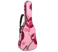 Custodia per chitarra, impermeabile, custodia per chitarra acustica classica, elettrica, graziose ciliegie rosse e fiocchi, Multicolore 01, 42.9x16.9x4.7 in, Zaino casual