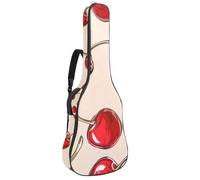 Custodia per chitarra, impermeabile, custodia per chitarra acustica classica, elettrica, graziose ciliegie rosse e fiocchi, Multicolore 07, 42.9x16.9x4.7 in, Zaino casual