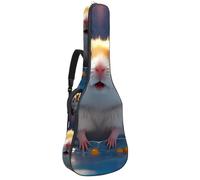Custodia per chitarra, impermeabile, per chitarra acustica da 40/41/42 pollici, con scomparto per accessori, strato protettivo, adorabile criceto che nuota sott'acqua, Multicolore#03, 42.9x16.9x4.7