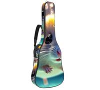 Custodia per chitarra, impermeabile, per chitarra acustica da 40/41/42 pollici, con scomparto per accessori, strato protettivo, adorabile criceto che nuota sott'acqua, Multicolore#04, 42.9x16.9x4.7