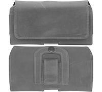 Custodia per cintura in vera pelle, adatta per Doogee Note 58 Pro, con clip e passante, XL grigio