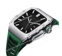Custodia per cinturino in acciaio inossidabile più ultimo per Apple Watch Band 7 45 mm Case in lega di titanio per iWatch Series 6 5 4 SE 44mm MOD fai -da -te kit