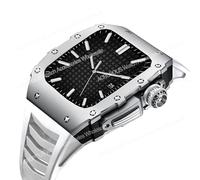 Custodia per cinturino in acciaio inossidabile più ultimo per Apple Watch Band 7 45 mm Case in lega di titanio per iWatch Series 6 5 4 SE 44mm MOD fai -da -te kit
