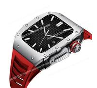 Custodia per cinturino in acciaio inossidabile più ultimo per Apple Watch Band 7 45 mm Case in lega di titanio per iWatch Series 6 5 4 SE 44mm MOD fai -da -te kit