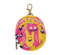 Custodia per ciuccio con mostri carini dei cartoni animati con cerniera e clip portamonete porta cambio, custodia per piccoli oggetti
