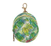 Custodia per ciuccio per neonati con foglie tropicali gialle e verdi con cerniera e clip portamonete, borsa portamonete per tutto ciò che serve per chupos