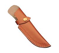 Custodia per coltello in pelle, guaina in pelle per coltello a lama da 4,7", fodero coltelli portatile con chiusura a pressione e fibbia per cintura per barbecue campeggio all'aperto Halloween(senza
