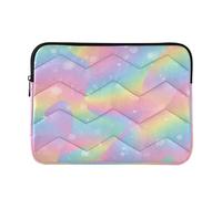 Custodia per computer con sfumature arcobaleno pastello, custodia protettiva imbottita per laptop da 15,6 pollici, da donna