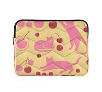 Custodia per computer portatile 13-14 pollici carino borsa manica per computer portatile rosso e rosa gatto e ciliegia per computer funda para computadora