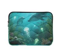 Custodia per computer portatile 13-14 pollici concise custodie per computer portatili pacifica subacquea animale medusa delfino per viaggio di lavoro fundas para