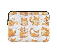 Custodia per computer portatile 13-14 pollici Cool Computer Bag un set di carino arancione grasso gatto custodia borsa con cerniera per lavoro viaggio