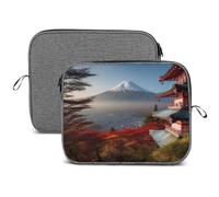 Custodia per computer portatile, 13 14 pollici Giappone Mount Fuji paesaggio stampato impermeabile borsa per il trasporto del computer