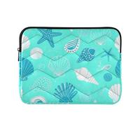 Custodia per computer portatile 13-14 pollici manica classica per laptop stelle marine conchiglie carino animali marini Aqua Cartella per computer con cerniera per lavoro viaggio estuche para