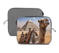 Custodia per computer portatile, 13 14 pollici piramide cammello stampato impermeabile borsa per il trasporto del computer