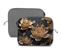 Custodia per computer portatile, 13 e 14 pollici, stile bohémien, con fiori di loto stampati e impermeabile, borsa per il trasporto del computer