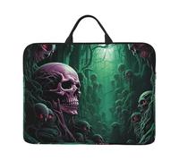 Custodia per computer portatile 14 pollici antiurto custodia protettiva per notebook teschio sotto luce verde borsa per computer portatile borsa per computer portatile