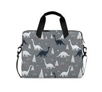 Custodia per computer portatile 38,1-40,6 cm, leggera, nevicata, brontosauro, dinosauro, grigio, borsa computer portatile da viaggio, business