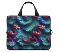 Custodia per computer portatile 3D con scaglie di drago magico, ultra sottile, leggera e impermeabile, in neoprene resistente, con cinghia da polso