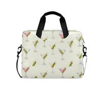Custodia per computer portatile, a tracolla, con manico e tracolla, 15,6", custodia rigida con cerniera, beige
