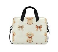 Custodia per computer portatile a tracolla Messenger con maniglia e tracolla 15,6 pollici Borsa per il trasporto del computer Golden Doodle Dog Beige