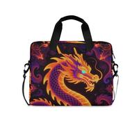Custodia per computer portatile a tracolla Messenger con maniglia e tracolla da 15,6 pollici Borsa per il trasporto del computer Drago colorato animale