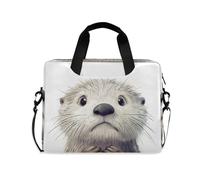 Custodia per computer portatile a tracolla Messenger con maniglia e tracolla da 15,6 pollici Custodia per computer portatile Cartoon Funny Sea Otter Sorrow
