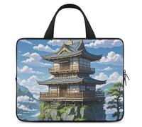 Custodia per computer portatile, antiurto, borsa per il trasporto del computer, architettura giapponese, borsa per laptop tote leggera custodia per notebook da viaggio borsa da viaggio per lavoro da