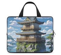 Custodia per computer portatile, antiurto, borsa per il trasporto del computer, architettura giapponese, borsa per laptop, leggera, custodia per notebook da viaggio, borsa da viaggio per lavoro da 17